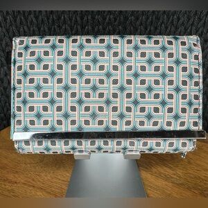 W013. Safe Keeper Card Wallet Multi Square Design with Black Interior